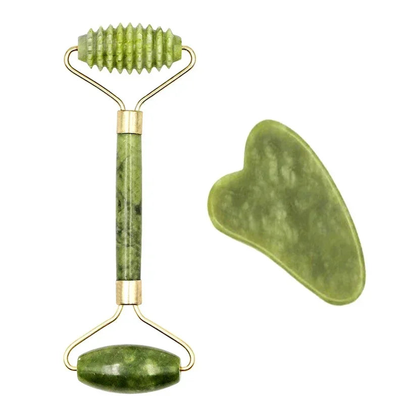 Gua Sha Jade Roller Facial Massage Set | Velmora